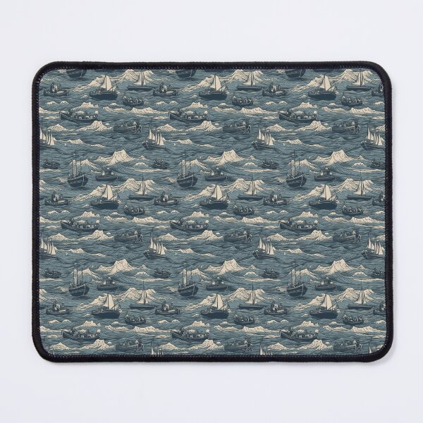 Item preview, Seamless Grungy Pattern of boats on the sea designed and sold by Kevin Lehtla.
