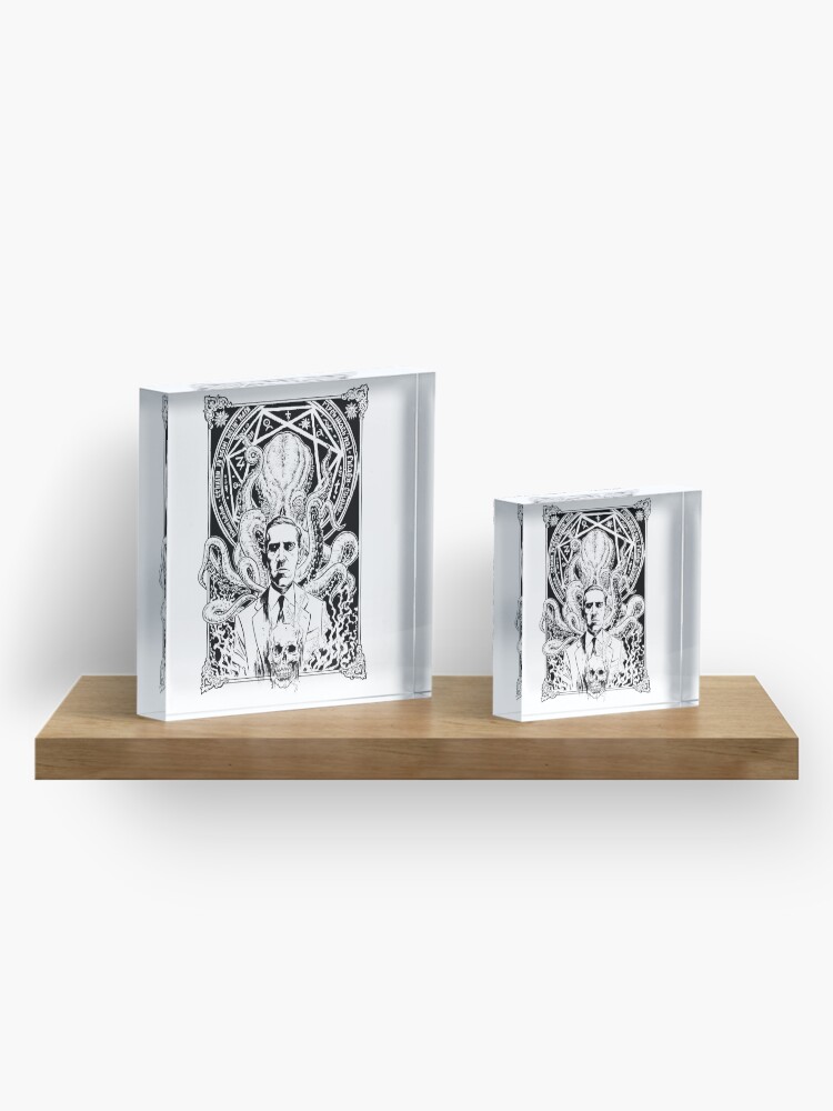 Alternate view of Lovecraft and Cthulhu Acrylic Block
