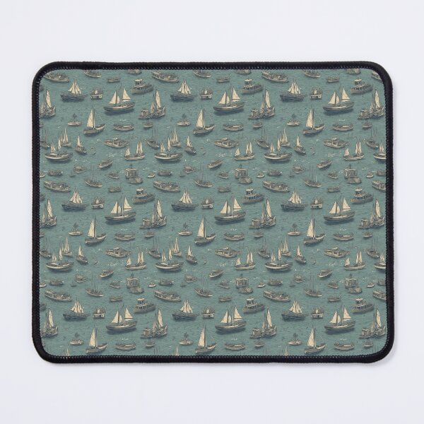 Item preview, Seamless Grungy Pattern of boats on the sea designed and sold by Kevin Lehtla.