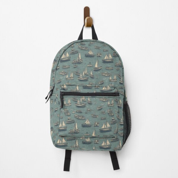Item preview, Seamless Grungy Pattern of boats on the sea designed and sold by Kevin Lehtla.