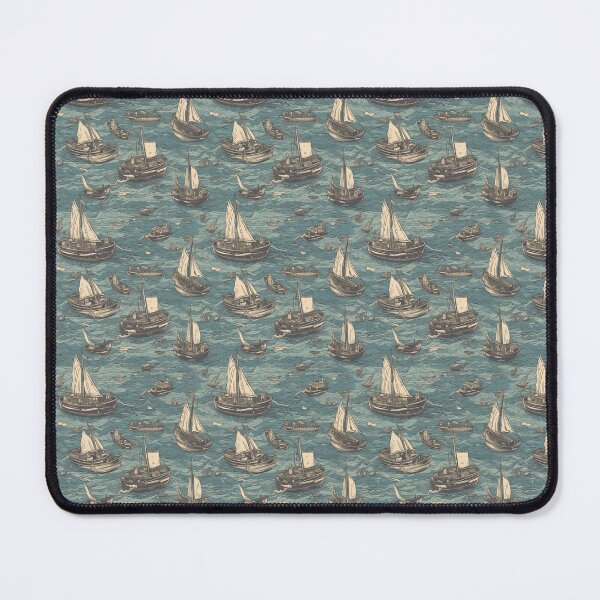 Item preview, Seamless Grungy Pattern of boats on the sea designed and sold by Kevin Lehtla.