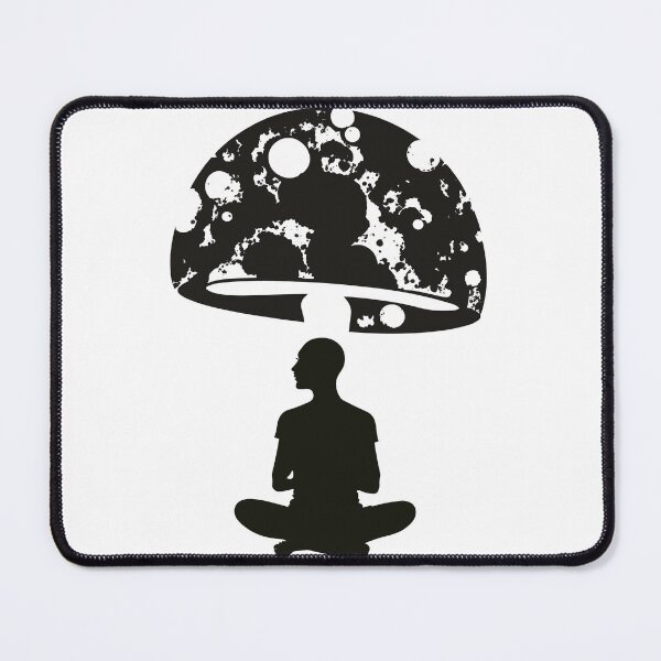 Item preview, Human Meditating with Magic Mushrooms Psychedelics | Meditative Universe | Cosmic Consciousness Silhouette designed and sold by mindexploration.