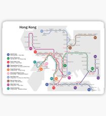 Hong Kong MTR Map (Metro) - China - Asia Sticker