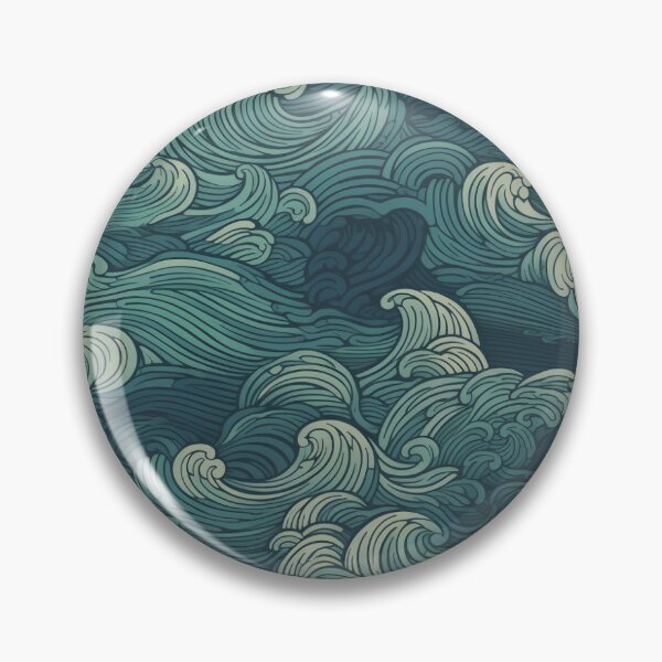 Item preview, Seamless Grungy Pattern of turquoise waves designed and sold by Kevin Lehtla.