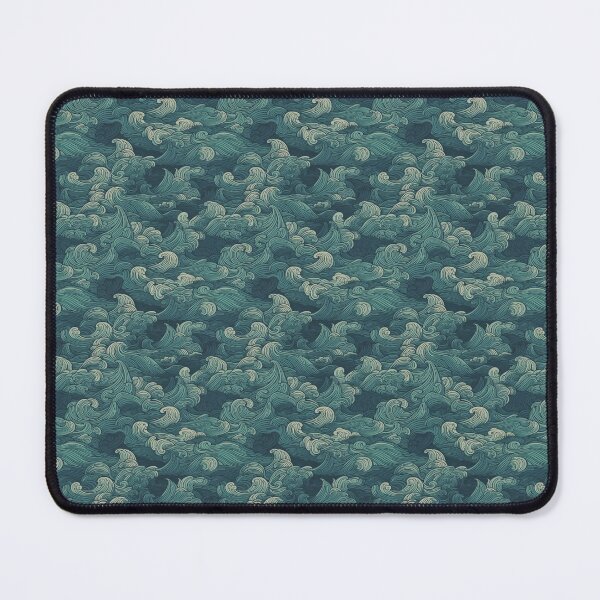 Item preview, Seamless Grungy Pattern of turquoise waves designed and sold by Kevin Lehtla.