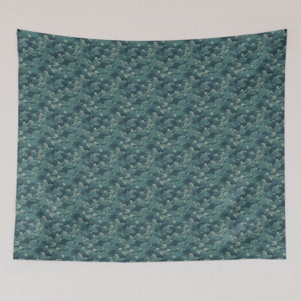 Item preview, Seamless Grungy Pattern of turquoise waves designed and sold by Kevin Lehtla.
