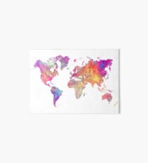 World Map Violet Art Board