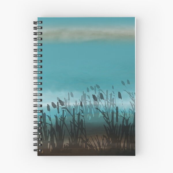Item preview, Beige, turquoise, fog, marshy landscape with aquatic plants, abstract Watercolor designed and sold by Collagedream.