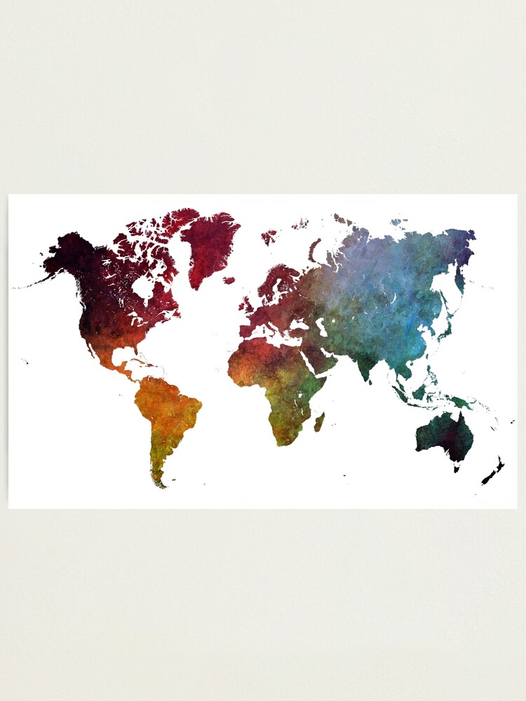 Alternate view of World map #map #worldmap Photographic Print