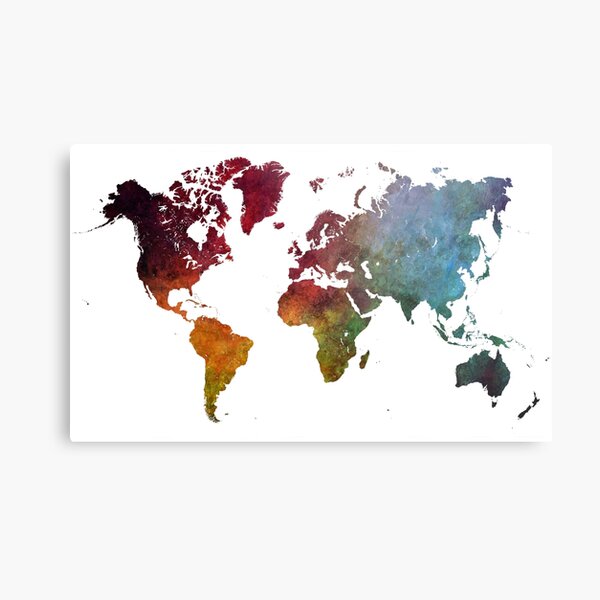 World map #map #worldmap Metal Print