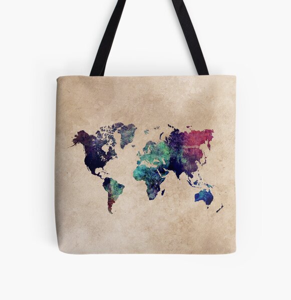 Jordan Country Word Map Typography On Distressed Canvas Tote Bag