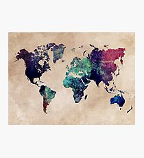 World Map cold World Photographic Print