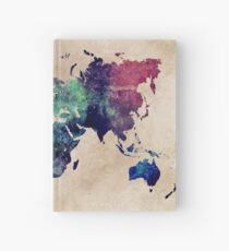 World Map cold World Hardcover Journal