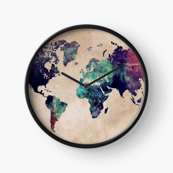 World Map cold World Clock