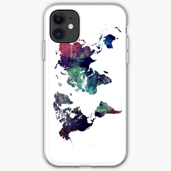 Kartenweltkunst nach der Eiszeit #map #worldmap iPhone Flexible Hülle