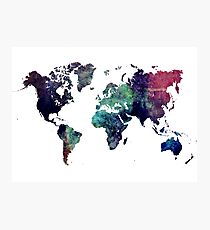 Map world art after Ice age Photographic Print