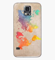 Weltkarte Karten Hülle & Klebefolie für Samsung Galaxy