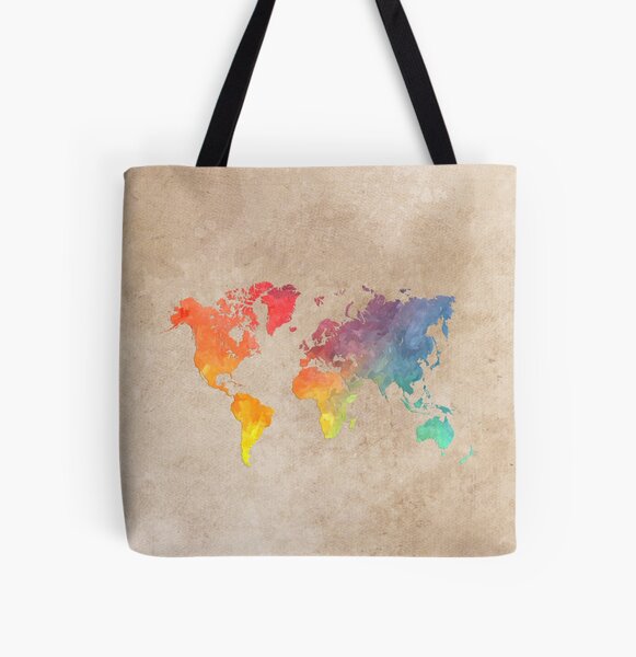 World Map maps All Over Print Tote Bag