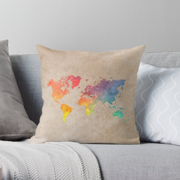 World Map maps Throw Pillow