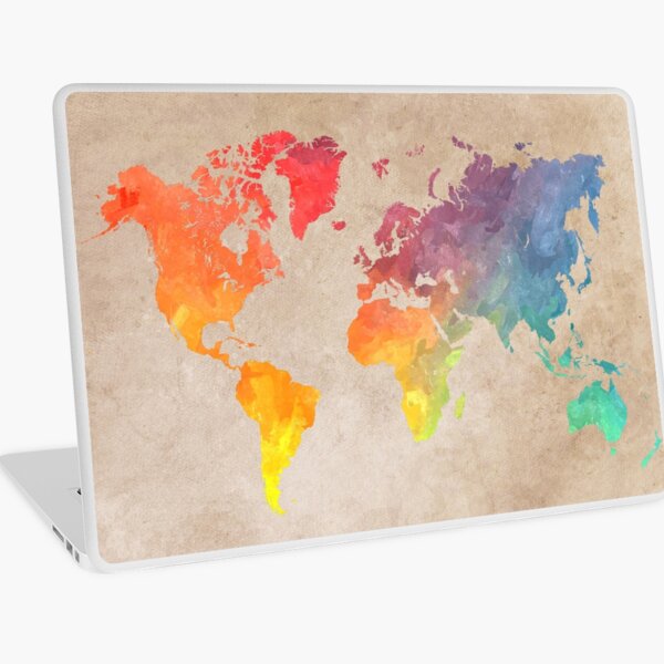 World Map maps Laptop Skin