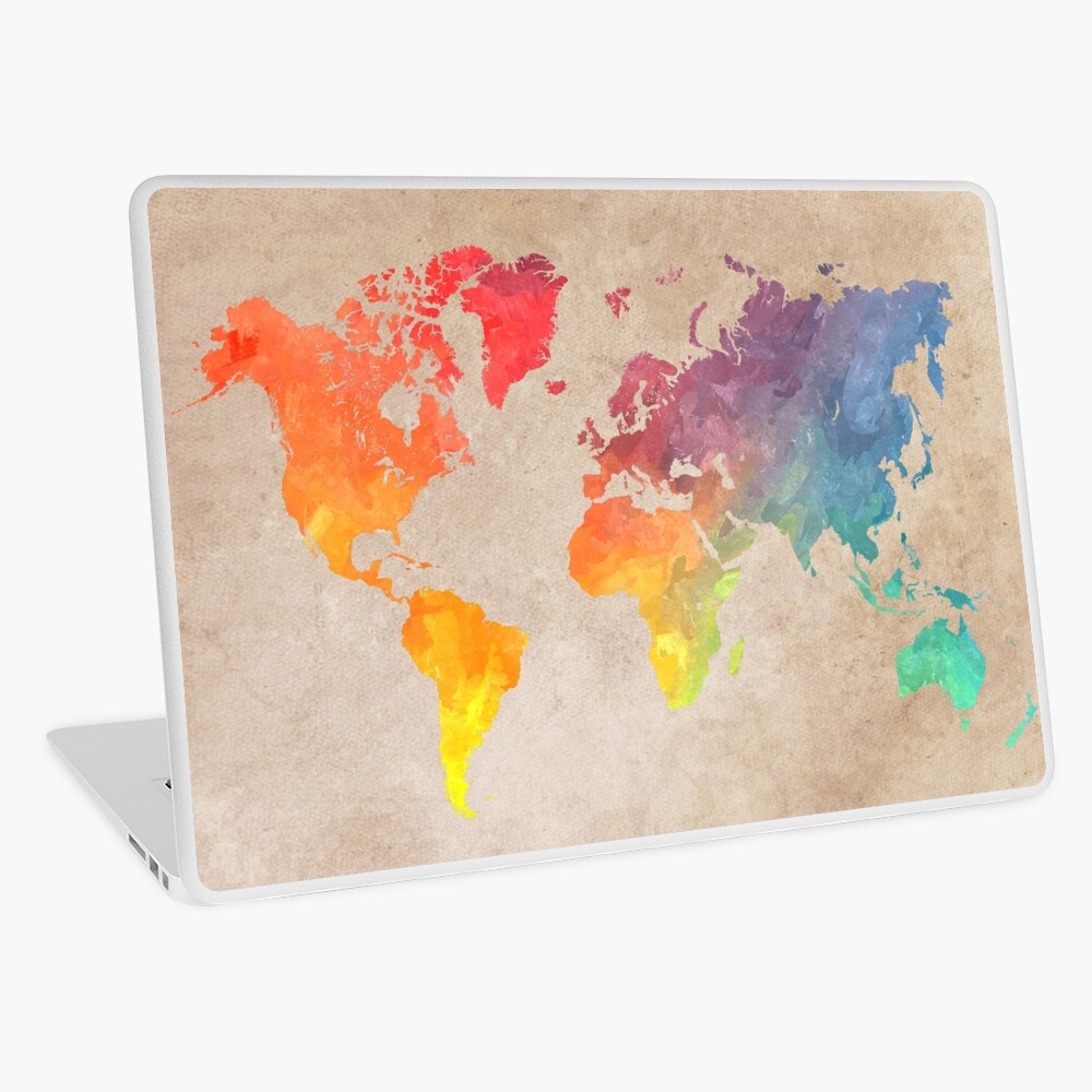 World Map maps Laptop Skin