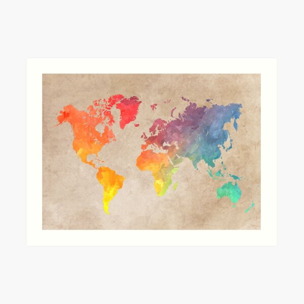 World Map maps Art Print