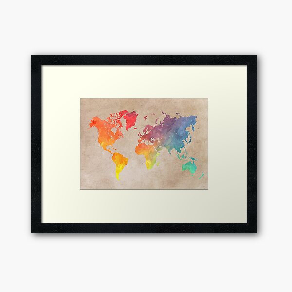 World Map maps Framed Art Print