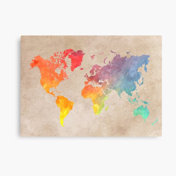 World Map maps Metal Print
