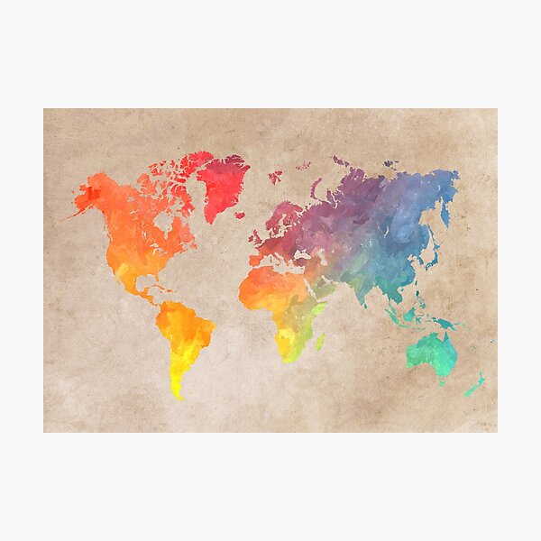 World Map maps Photographic Print