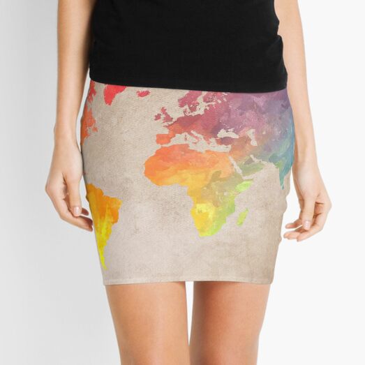 World Map maps Mini Skirt