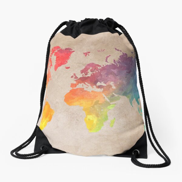 World Map maps Drawstring Bag