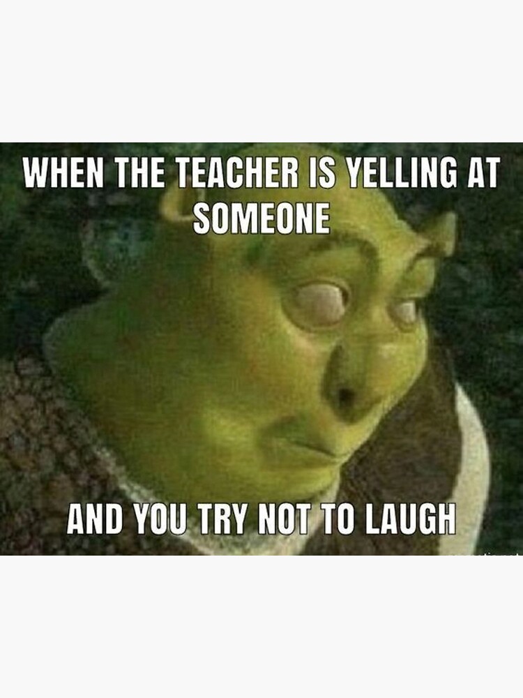 When the teachers yelling and your trying not to laugh meme Art Board Print
