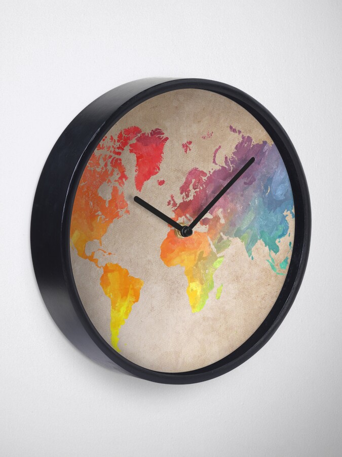 "World Map maps" Clock for Sale by JBJart Redbubble