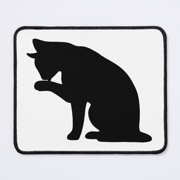 Item preview, Cat silhouette licking its paw. designed and sold by Nyctophiles.