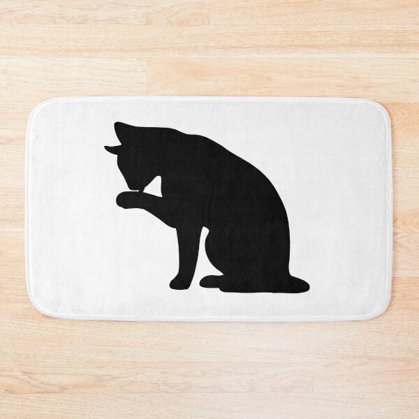 Item preview, Cat silhouette licking its paw. designed and sold by Nyctophiles.