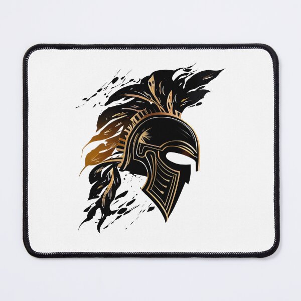 Item preview, Black and Gold Tribal Spartan Helmet designed and sold by ShadowAndSlate.