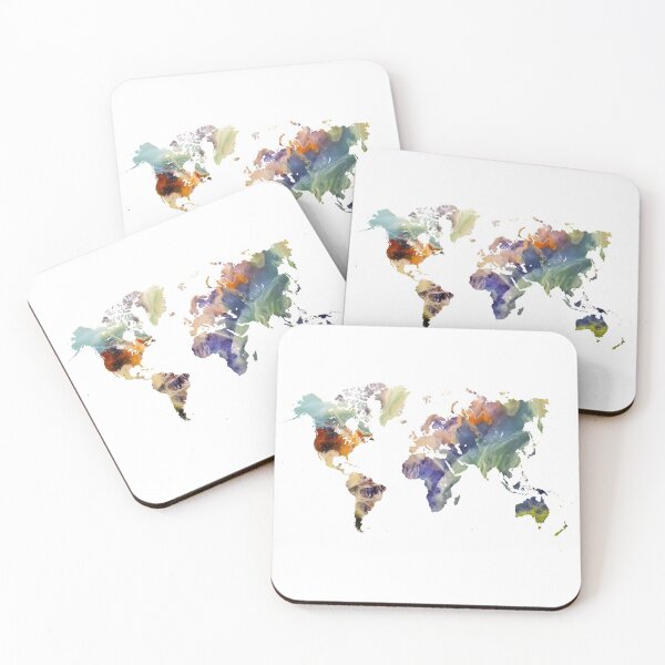 Item preview, World Map watercolor painting #map #worldmap designed and sold by JBJart.