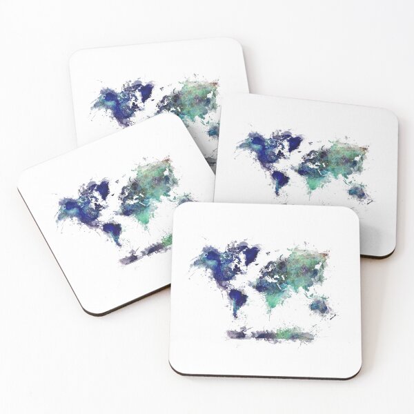 Item preview, World map blue splash designed and sold by JBJart.