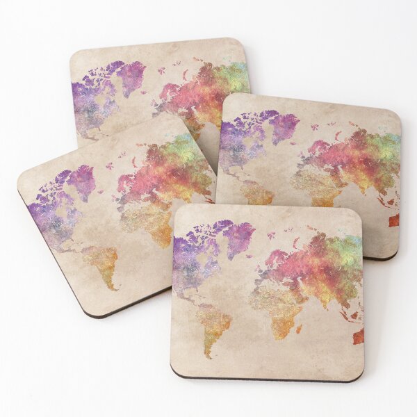 Item preview, Map of the world art watercolor #map #worldmap designed and sold by JBJart.