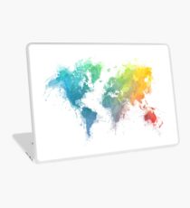 World Map splash 1 Laptop Skin