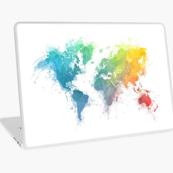 World Map splash 1 #worldmap #map Laptop Skin