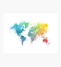 World Map splash 1 Photographic Print