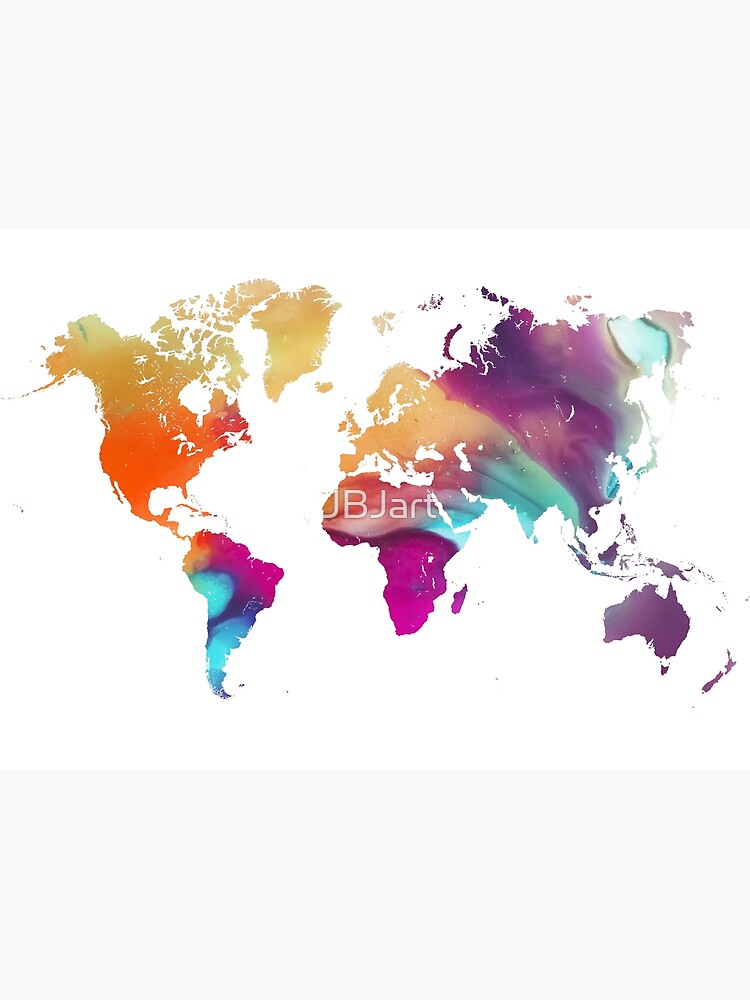World map watercolor #map #worldmap by JBJart