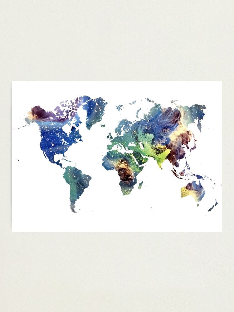 Alternate view of World map cosmos #map #worldmap Photographic Print