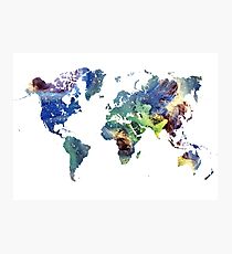 World map cosmos Photographic Print