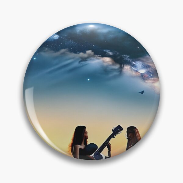 Item preview, Dos cantantes con guitarra bajo un cielo estrellado junto al mar. designed and sold by Chancedazur.