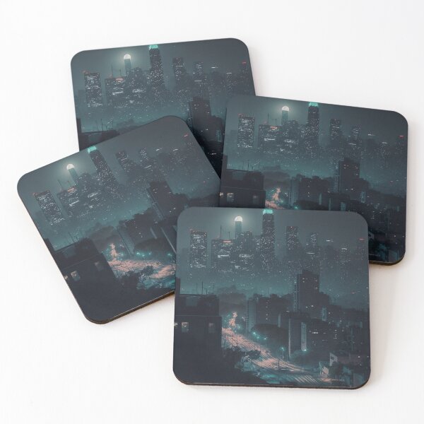 Item preview, Print of a city illuminated by lights at night designed and sold by printposters.