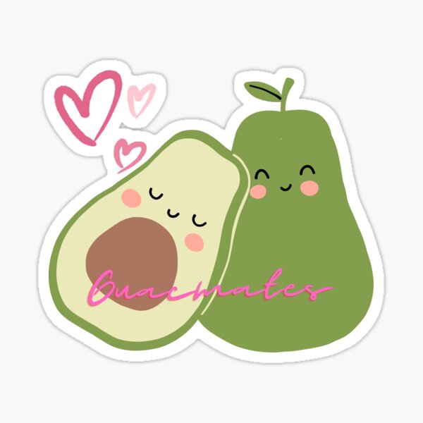 Cute Kawaii Happy Avocado Love Heart Stickers – Detour Shirts