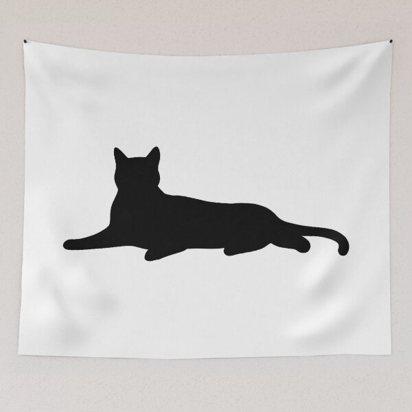Item preview, Silhouette of cat lying down. designed and sold by Nyctophiles.