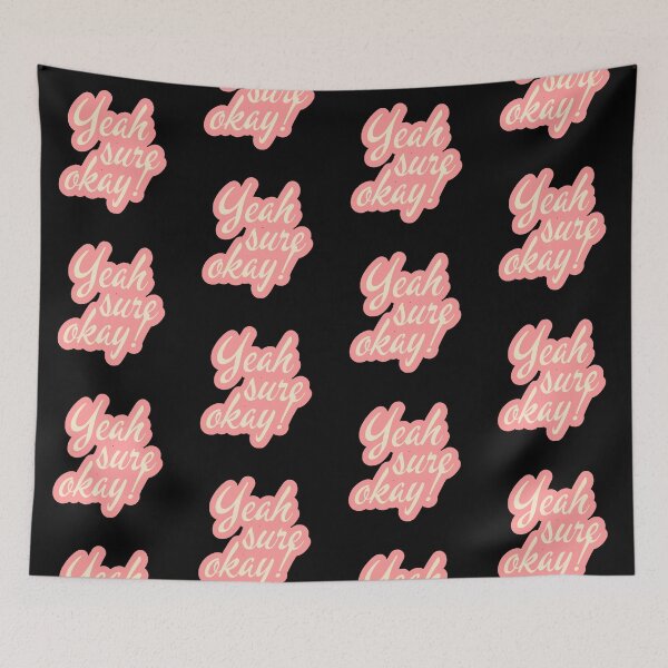 Item preview, Yeah, Sure, Okay Pink Typography designed and sold by ImaginedCo.